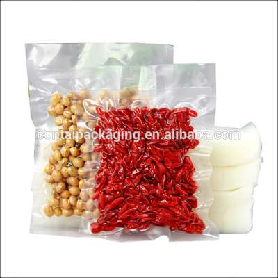 Cheapest price food grade custom printed / transparent nylon sea food plastic vacuumed sealed cooling bag with tear notch