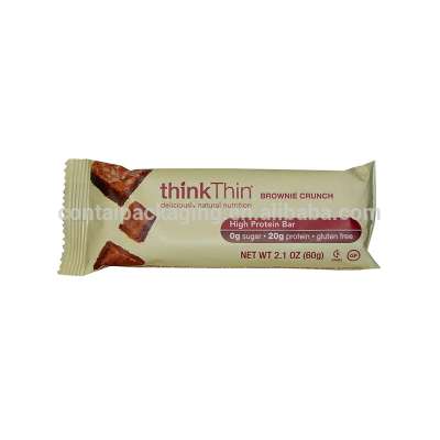 Matte printing aluminum foil cookies packing chocolate nutrition protein bar wrapper