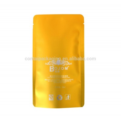 Custom logo printed high moisture food safe stand up instant coffee bag with zipper shinny gold foil plastic bags