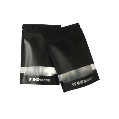 Large Smell Proof Bags 6.3x8.6 Inches Matte Black Mylar Bags Stand Up Baggies Resealable Bags Sample Packaging