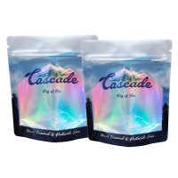 Food grade mini small resealable zipper smell proof mylar stand up custom holographic packaging with clear window