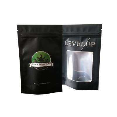 Resealable smoking weed plastic packaging bags with window